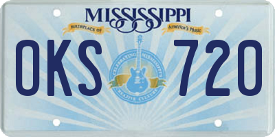 MS license plate OKS720