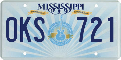 MS license plate OKS721