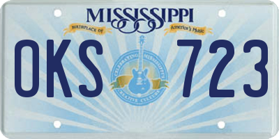 MS license plate OKS723