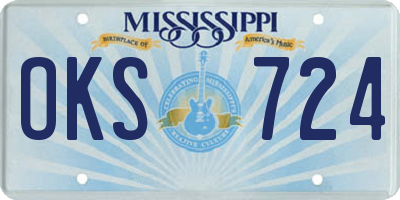 MS license plate OKS724