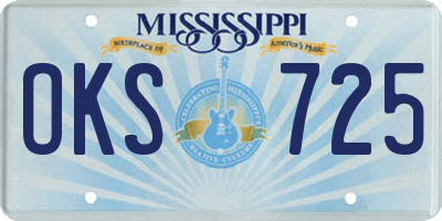 MS license plate OKS725