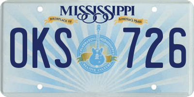 MS license plate OKS726