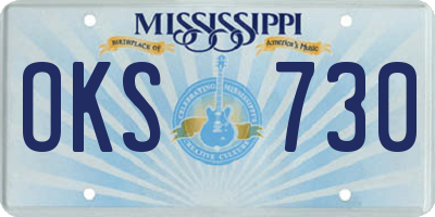 MS license plate OKS730