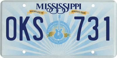 MS license plate OKS731