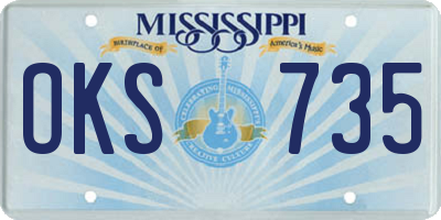 MS license plate OKS735