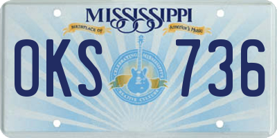 MS license plate OKS736