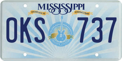 MS license plate OKS737