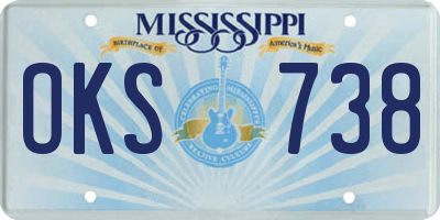 MS license plate OKS738