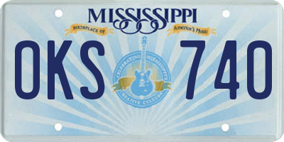 MS license plate OKS740