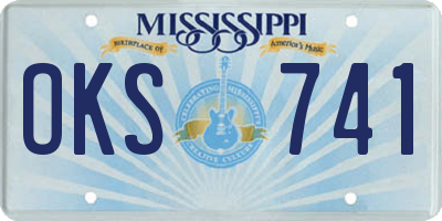 MS license plate OKS741