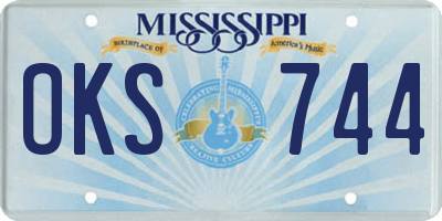 MS license plate OKS744