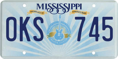 MS license plate OKS745