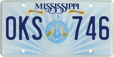MS license plate OKS746