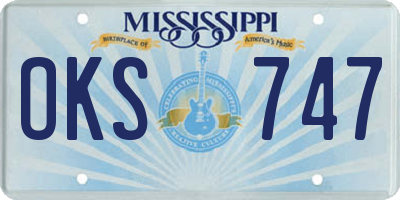 MS license plate OKS747