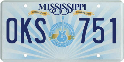 MS license plate OKS751