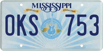 MS license plate OKS753