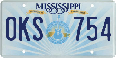 MS license plate OKS754