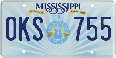 MS license plate OKS755