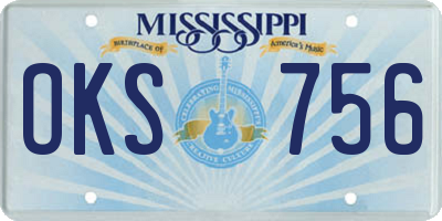 MS license plate OKS756