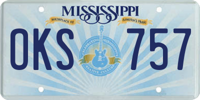 MS license plate OKS757