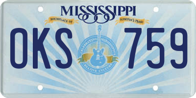MS license plate OKS759