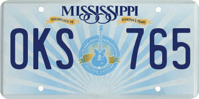 MS license plate OKS765