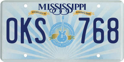 MS license plate OKS768