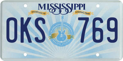 MS license plate OKS769