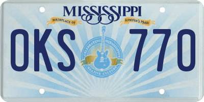 MS license plate OKS770