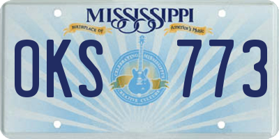 MS license plate OKS773