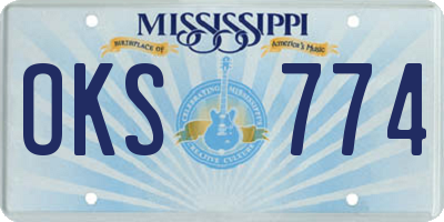 MS license plate OKS774