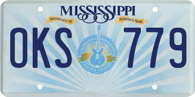MS license plate OKS779
