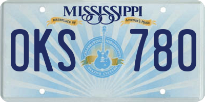 MS license plate OKS780