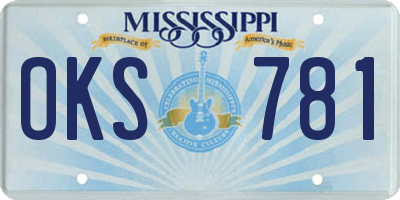 MS license plate OKS781