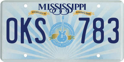 MS license plate OKS783