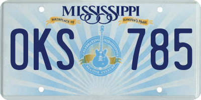 MS license plate OKS785