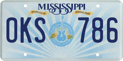 MS license plate OKS786