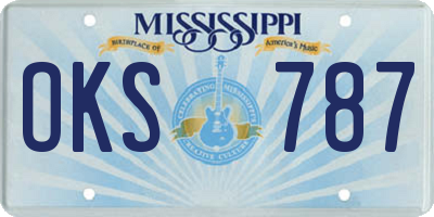 MS license plate OKS787