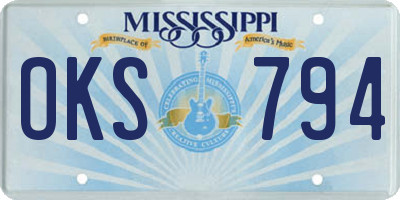 MS license plate OKS794