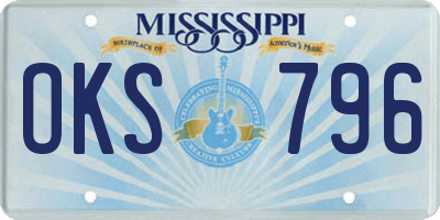 MS license plate OKS796