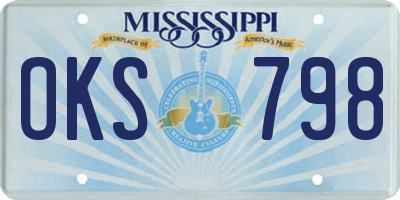 MS license plate OKS798