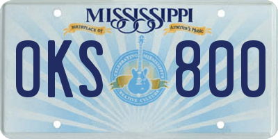 MS license plate OKS800