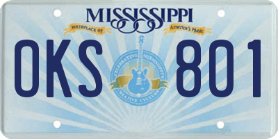 MS license plate OKS801