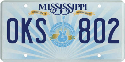 MS license plate OKS802
