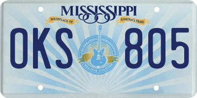 MS license plate OKS805