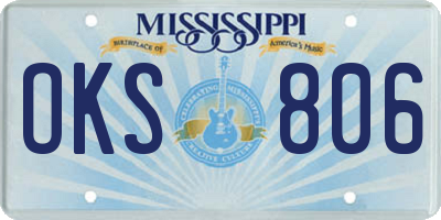MS license plate OKS806