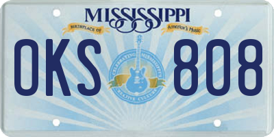 MS license plate OKS808