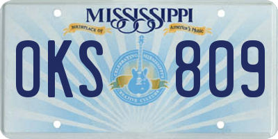 MS license plate OKS809