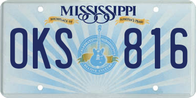 MS license plate OKS816
