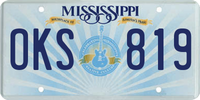 MS license plate OKS819